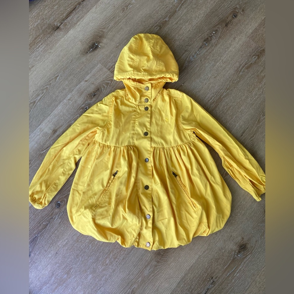 Ralph Lauren Yellow Rain Jacket - Girls US 7, Beautiful, Like-new Condition